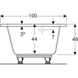 Ванна асиметрична Geberit Selnova з ніжками 140х100, ліва (випуск справа), біла 554.270.01.1