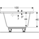 Ванна асиметрична Geberit Selnova з ніжками 140х100, права (випуск зліва), біла 554.271.01.1