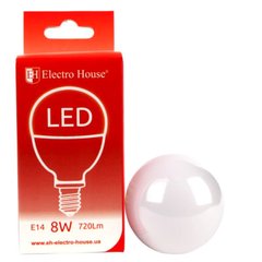 LED лампа Electro House "куля" E14 P45 8W EH-LMP-12612