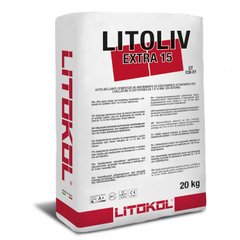 Самовирівнююча цементна суміш Litokol LITOLIV EXTRA15 для внутрішніх робіт, сірий 20 кг (XTR150020)