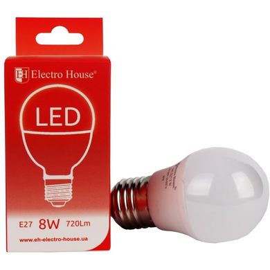 LED лампа Electro House "шар" E27 G45 8W EH-LMP-12622