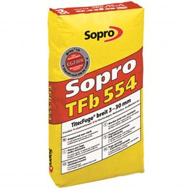 Затирка SOPRO TFB для широких швов, серый (15) 25 кг (554/25)