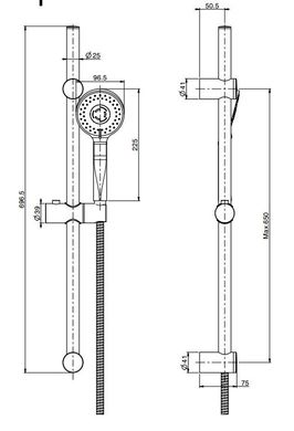 Душевой набор Fima Carlo Frattini со стойкой, хром F2297CR