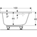 Ванна асиметрична Geberit Selnova з ніжками 160х100, ліва (випуск справа), біла 554.274.01.1