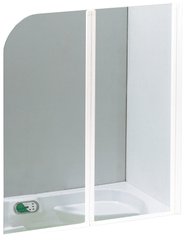 Розпашна шторка Eger для ванни 1200х1380 мм профіль білий скло прозоре 599-121W