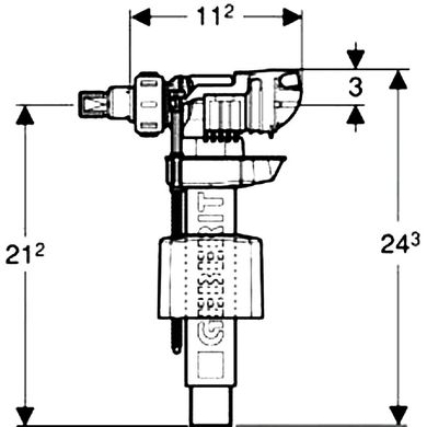 Впускний клапан Geberit type 380 підключення збоку 3/8" 240.705.00.1