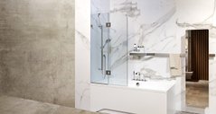 Шторка для ванни Liberta SPARTA 800x1500 скло прозоре/профіль чорний матовий