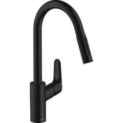 Змішувач для кухні Hansgrohe Focus 240 2jet з висувним виливом Matt Black 31815670