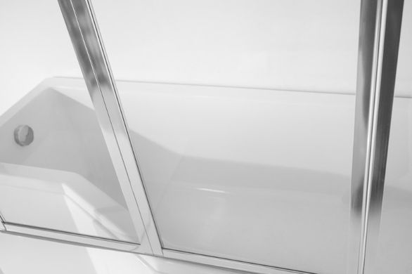 Шторка Besco PMD Piramida Ambition Premium-3S для ванни 1300х1400 мм трьохстулкова, профіль хром скло прозоре