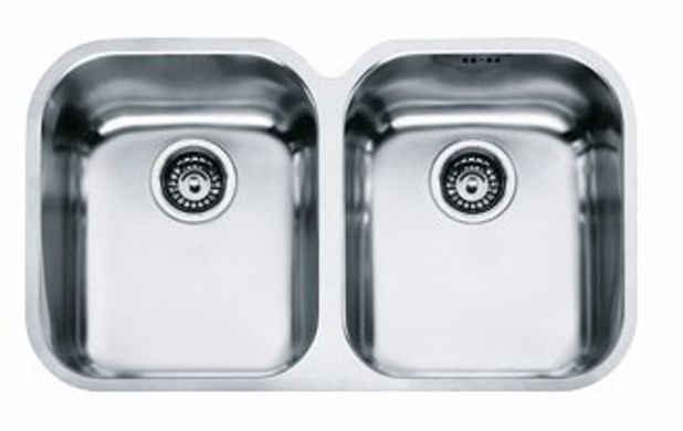 Кухонная мойка FRANKE ARMONIA встраиваемая снизу, 2-камерная полированная 765x450 мм h190, хром 122.0021.446