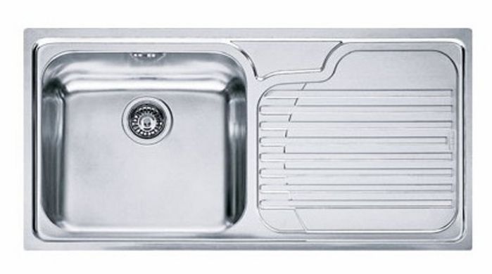 Кухонна мийка FRANKE GALASSIA вбудована зверху, 1-камерна полірована, крило справа 1000х500 мм h190, хром 101.0017.509