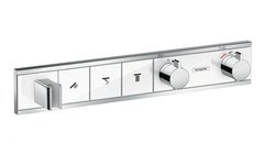 Термостат прихованого монтажу Hansgrohe RainSelect на 3 клавіші скло біле, верхня частина 15356400