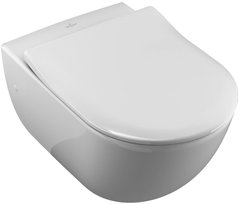 Унітаз підвісний Villeroy&Boch SUBWAY 2.0 Direct Flush безободковий, покриття Ceramic Plus, з сидінням Slim з функцією Soft Close 5614R2R1