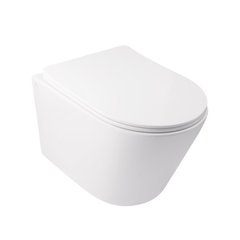 Унітаз підвісний Qtap Swan безобідковий з сидінням Slim Soft-close (QT16335178W)