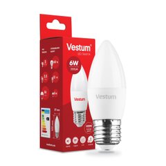 Лампа LED Vestum C37 6W 4100K 220V E27 (1-VS-1301)