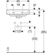 Раковина Geberit Smyle Square 45х36 отвір для змішувача в центрі, біла 500.222.01.1