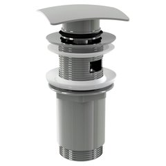 Донний клапан ALCAPLAST Click-Clack, для раковини з переливом, квадратна заглушка, хром A393