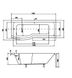 Шторка Besco PMD Piramida Inspiro для ванны 760х1500 мм левая одностворчатая, профиль хром стекло прозрачное
