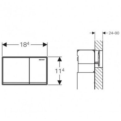 Кнопка змиву Geberit Omega 60 метал, каштанове скло 115.081.SQ.1