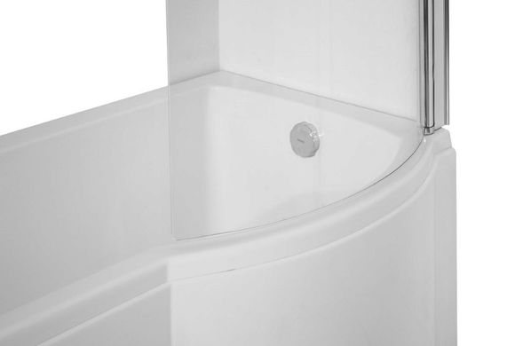 Шторка Besco PMD Piramida Inspiro для ванни 760х1500 мм права одностулкова, профіль хром скло прозоре