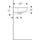 Раковина Geberit Selnova 45х37 отвір для змішувача в центрі, біла 500.324.01.1