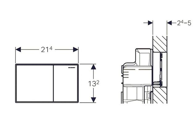 Кнопка змиву Geberit Sigma 60 подвійний змив, скло чорне 115.640.SJ.1