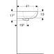 Раковина Geberit Selnova 50х41 отвір для змішувача в центрі, біла 500.295.01.1