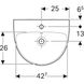 Раковина Geberit Selnova 50х41 отвір для змішувача в центрі, біла 500.295.01.1