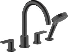 Змішувач Hansgrohe Vernis Shape врізний на край ванни на 4 отвори Matt Black (71459670)