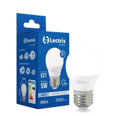 Лампа LED Lectris G45 5W 4000K 220V E27 (1-LC-1203)