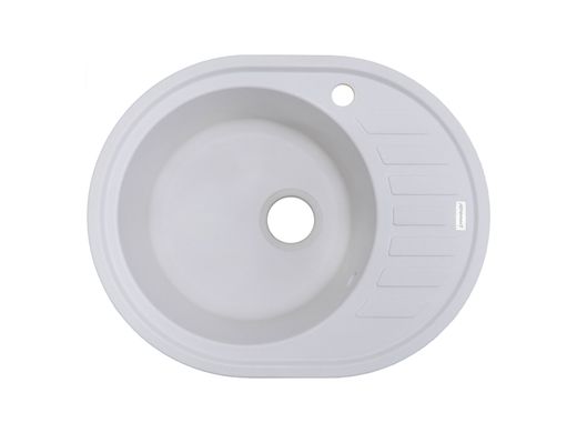 Кухонна мийка Adamant OVUM 615x495x200 мм, з сифоном, 01 білий