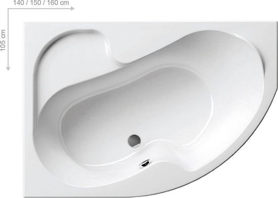 Ванна акриловая RAVAK ROSA L асимметричная, левая, 1400x1050 мм, белая CI01000000