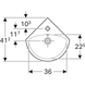 Раковина Geberit Selnova кутова 41.4х41.2 отвір для змішувача в центрі, біла 500.326.01.1