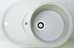 Кухонна мийка Adamant SHELL 770х495х200, з сифоном, 01 білий