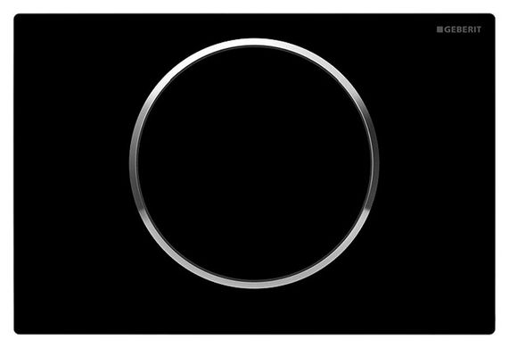 Кнопка змиву Geberit Sigma10 із системою змив/стоп, пластик чорний/хром глянець/чорний 115.758.KM.5