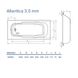 Ванна Koller Pool Atlantica 3,5 стальна прямокутна, з отвором для ручок, 1800x800 мм, біла B80J8H00E