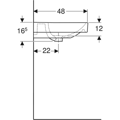 Раковина Geberit Smyle Square 120х48 без отвору під змішувач, біла 500.225.01.1