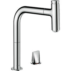 Змішувач для кухні Hansgrohe Metris Select 200 з витяжним виливом на 2 отвори Sbox 73804000