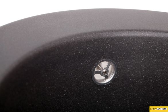 Кухонна мийка GRANADO VITORIA Black Shine врізна Ø506 мм, із сифоном (0101)