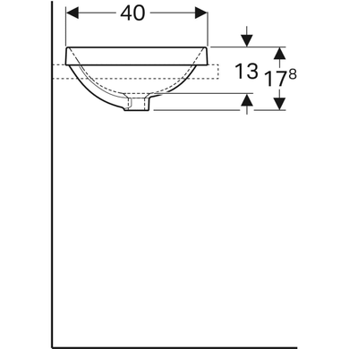 Раковина Geberit VariForm 55х40 глазурованная / белая 500.719.01.2