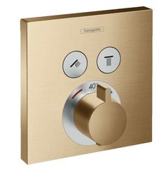 Термостат прихованого монтажу Hansgrohe ShowerSelect на 2 клавіші Brushed Bronze 15763140