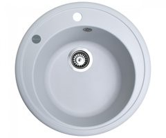 Кухонна мийка Adamant SUN Ø510 мм, з сифоном, 01 білий