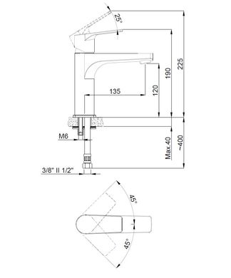Змішувач для раковини Adell Azure Regular підкл. 1/2, білий/хром 156845006