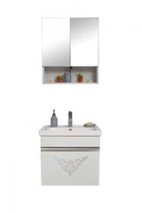 Комплект меблів ANKA PLUS Myra з тумбою і раковиною + дзеркало Metallic White 0600D699