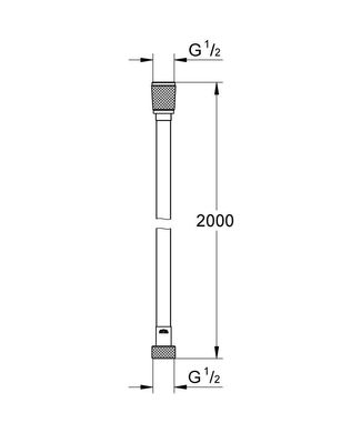 Душевой шланг GROHE Silverflex с вращающимся конусом Anti-Twist, длина 2000 мм, хром 27137000